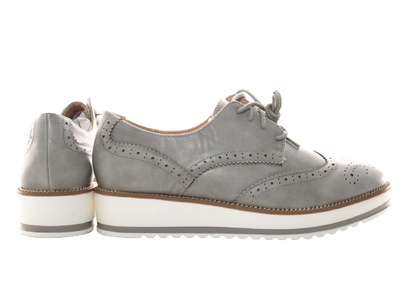 Chaussures femme créateur richelieus chaussures basses à plateforme gris # 6288