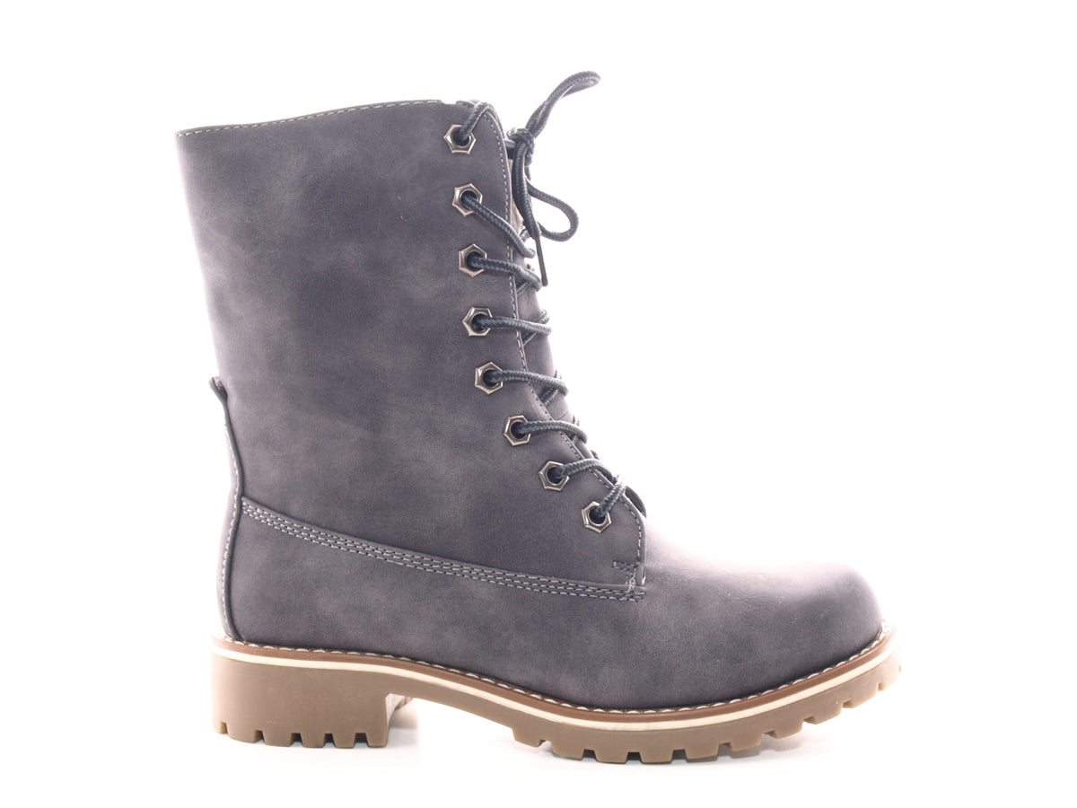 Bottines à lacets pour femmes, bottes outdoor, bottes d'hiver, doublure chaude, gris # 264