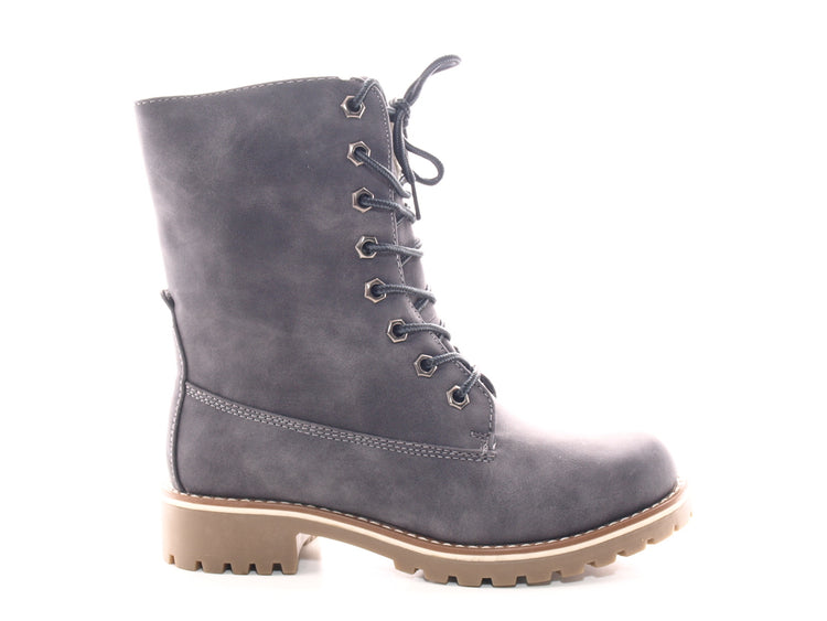 Bottines à lacets pour femmes, bottes outdoor, bottes d'hiver, doublure chaude, gris # 264