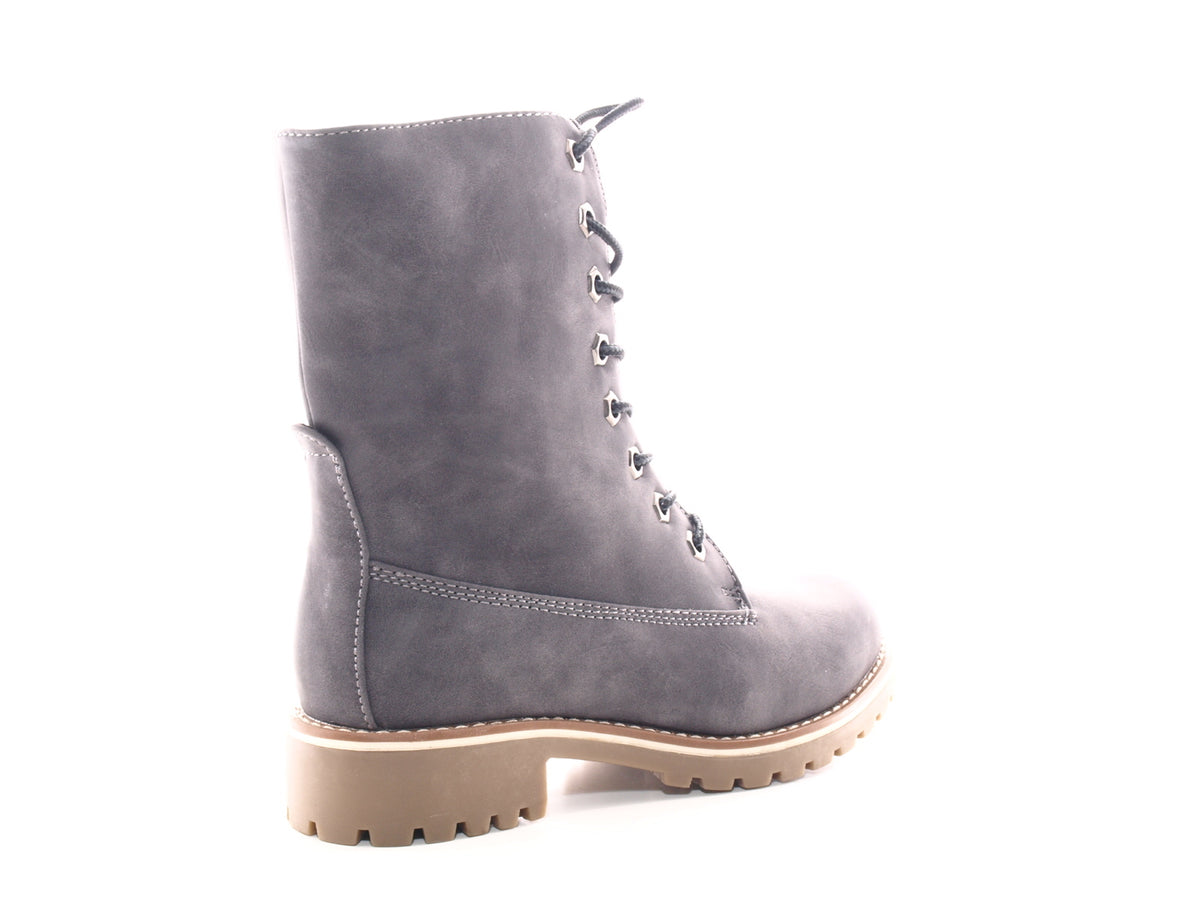 Bottines à lacets pour femmes, bottes outdoor, bottes d'hiver, doublure chaude, gris # 264