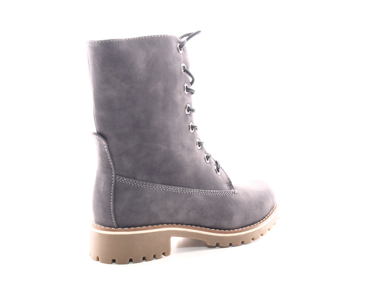 Bottines à lacets pour femmes, bottes outdoor, bottes d'hiver, doublure chaude, gris # 264