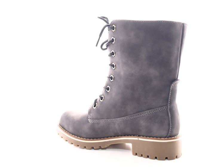 Bottines à lacets pour femmes, bottes outdoor, bottes d'hiver, doublure chaude, gris # 264