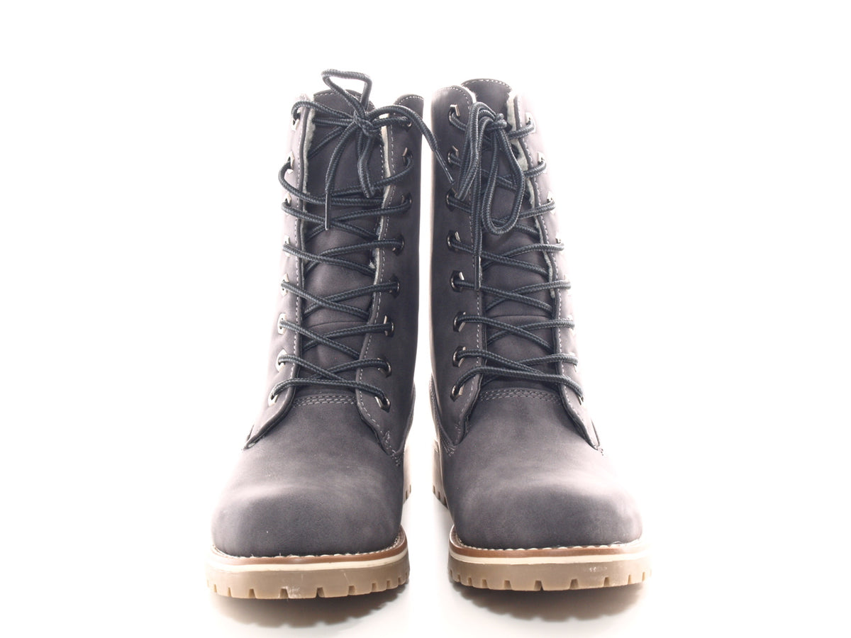 Bottines à lacets pour femmes, bottes outdoor, bottes d'hiver, doublure chaude, gris # 264