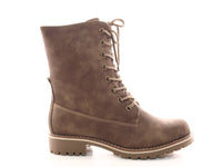 Damen Stiefeletten Schnürr Boots Outdoor Winterboots warm gefüttert Khaki # 264