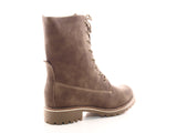 Damen Stiefeletten Schnürr Boots Outdoor Winterboots warm gefüttert Khaki # 264