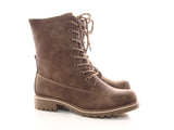 Damen Stiefeletten Schnürr Boots Outdoor Winterboots warm gefüttert Khaki # 264