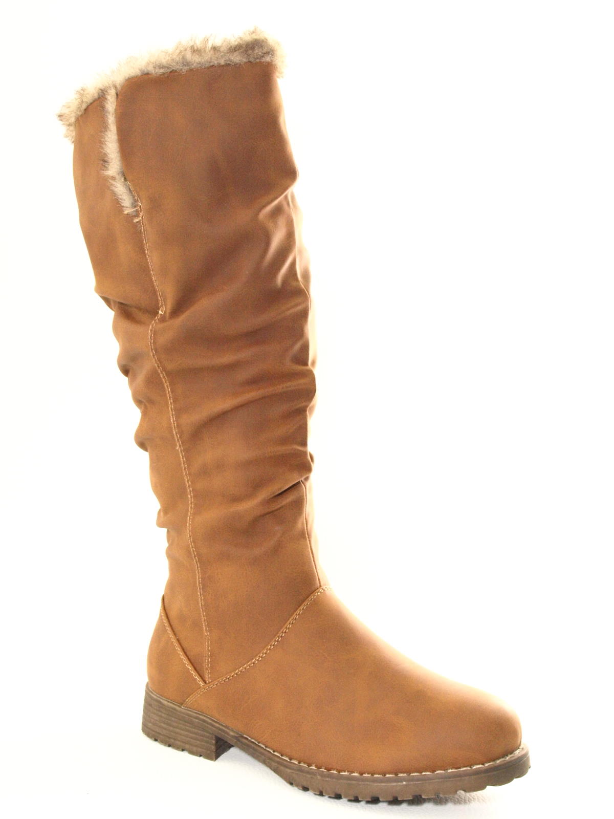 Bottes pour femme chaussures d'extérieur bottes d'hiver chaudement doublées camel # 682
