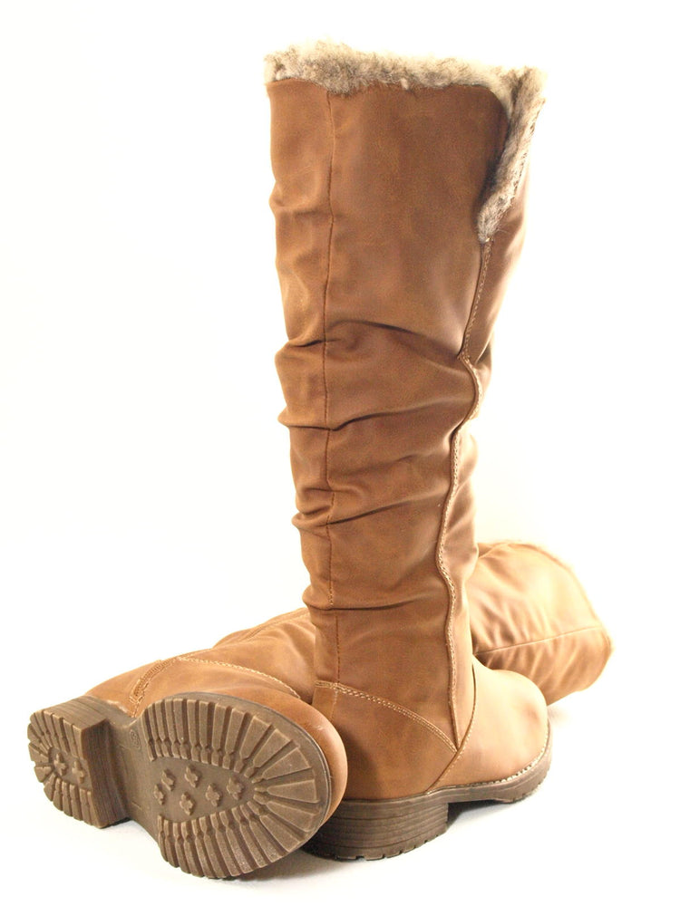 Bottes pour femme chaussures d'extérieur bottes d'hiver chaudement doublées camel # 682