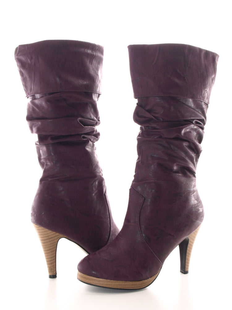 Bottes d'extérieur pour femmes, bottes d'hiver doublées chaudes, violet # 1933