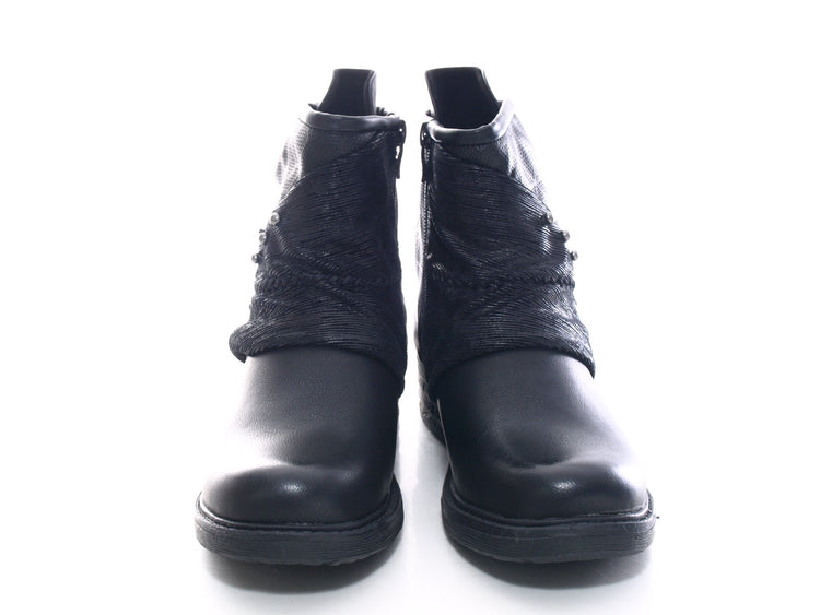 Women's ankle boots biker boots outdoor winter boots warm lined black # 3127