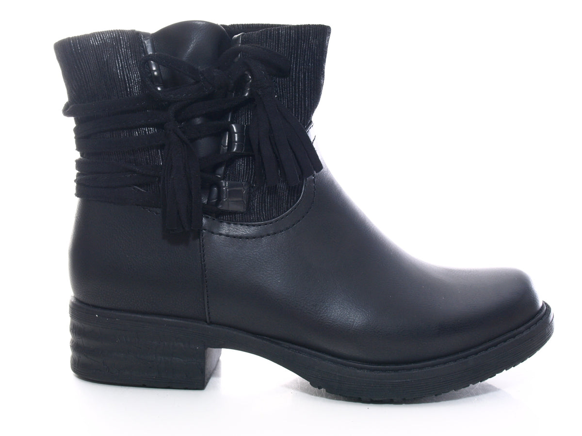 Women's Ankle Boots Biker Boots Outdoor Winter Boots warm lined Black # 3136