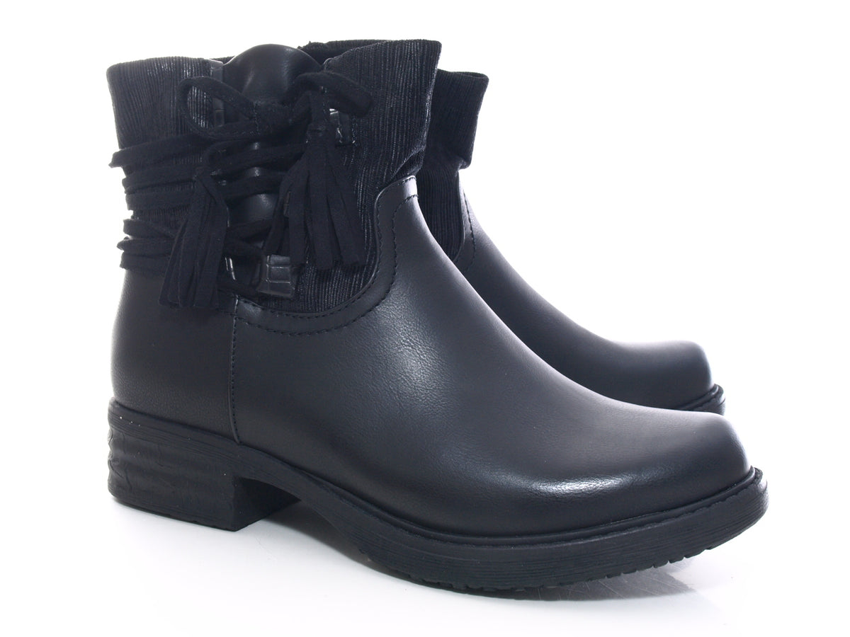 Women's Ankle Boots Biker Boots Outdoor Winter Boots warm lined Black # 3136