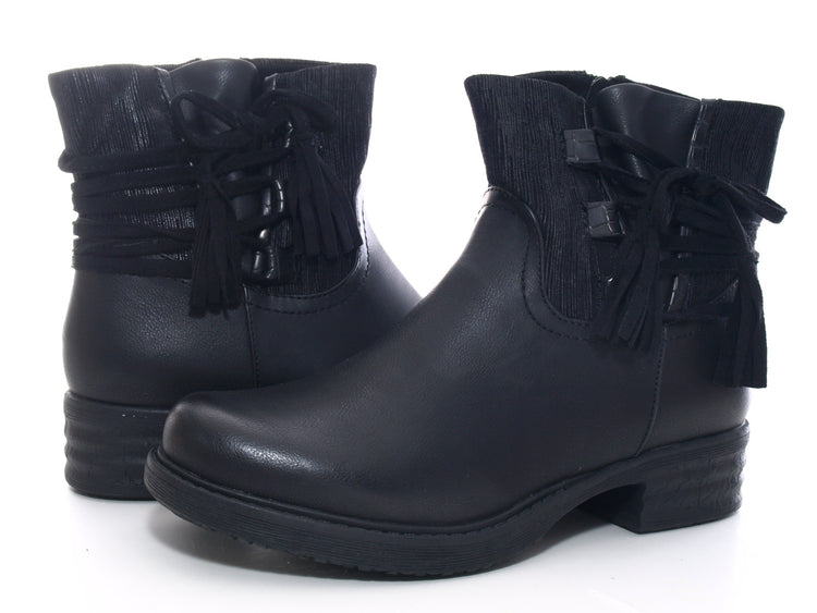 Women's Ankle Boots Biker Boots Outdoor Winter Boots warm lined Black # 3136