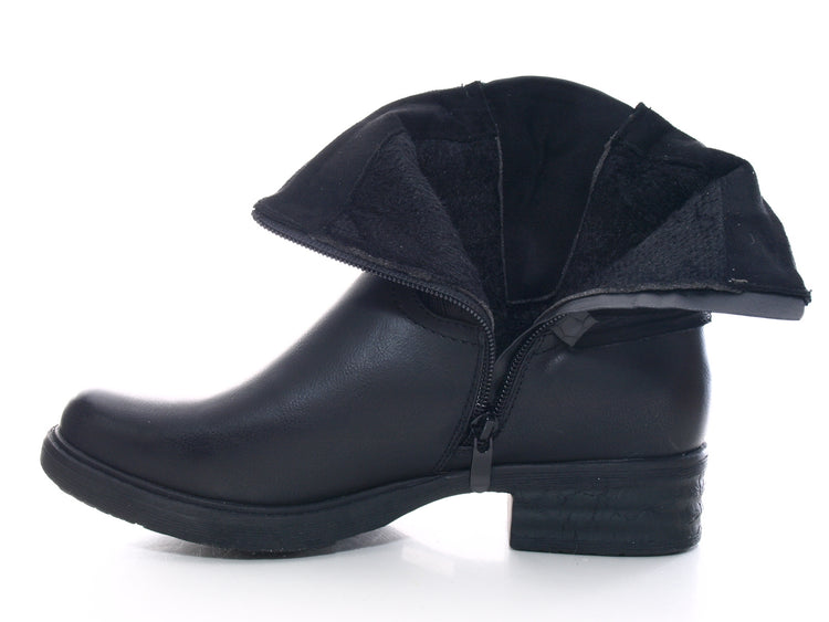 Women's Ankle Boots Biker Boots Outdoor Winter Boots warm lined Black # 3136