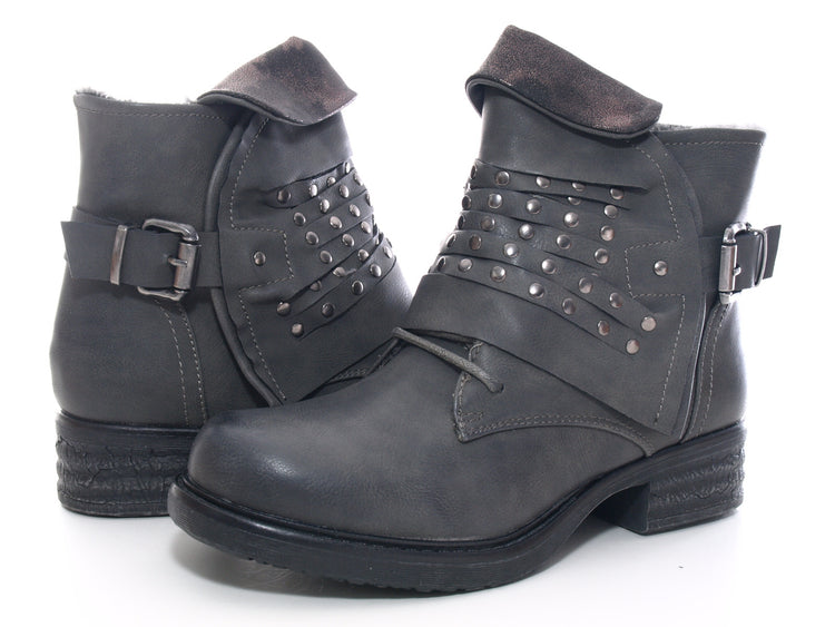 Women's ankle boots outdoor winter boots warm lined grey # 3061