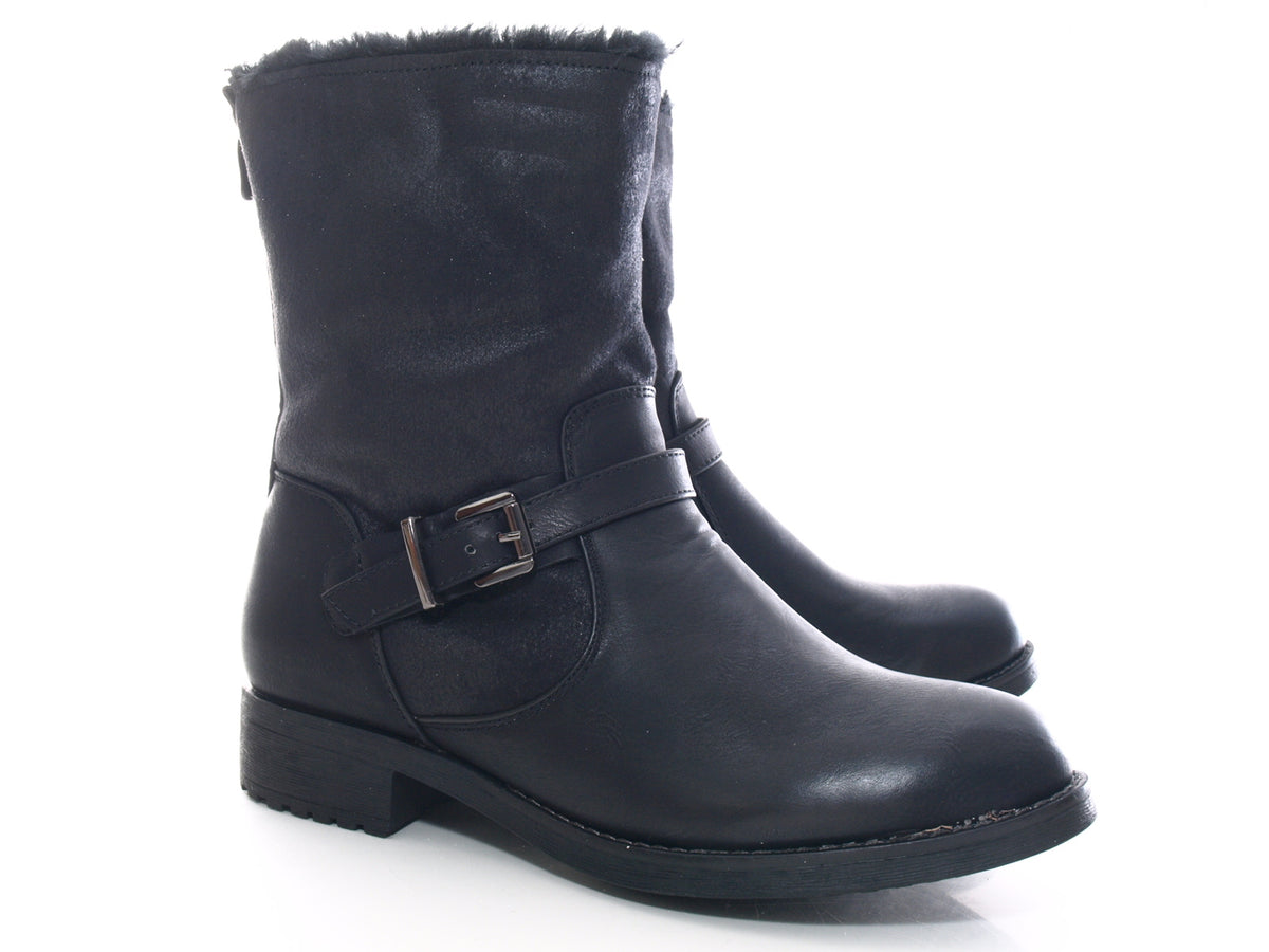Women's Ankle Boots Outdoor Winter Boots Warm Lined Black # 3157