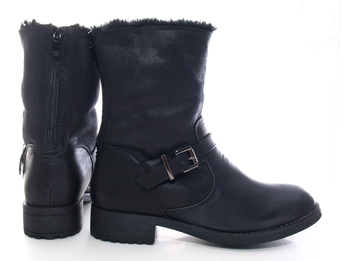 Women's Ankle Boots Outdoor Winter Boots Warm Lined Black # 3157