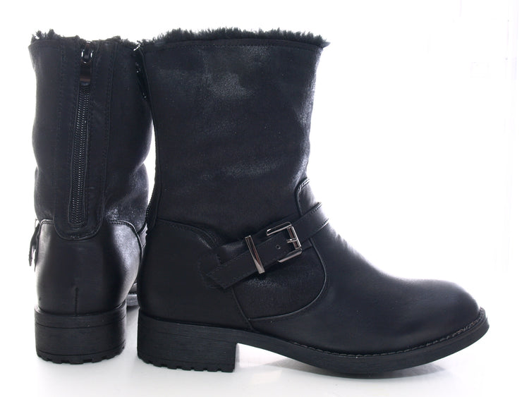 Women's Ankle Boots Outdoor Winter Boots Warm Lined Black # 3157