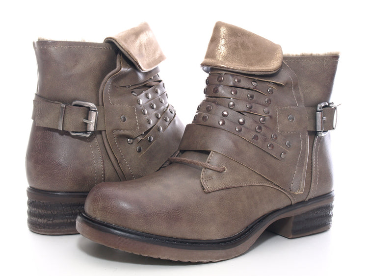 Women's ankle boots outdoor winter boots warm lined khaki # 3061