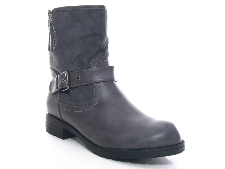 Women's ankle boots biker boots outdoor winter boots warm lined grey # 520