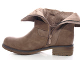 Damen Stiefeletten Biker Boots Outdoor Winterboots warm gefüttert Khaki # 520